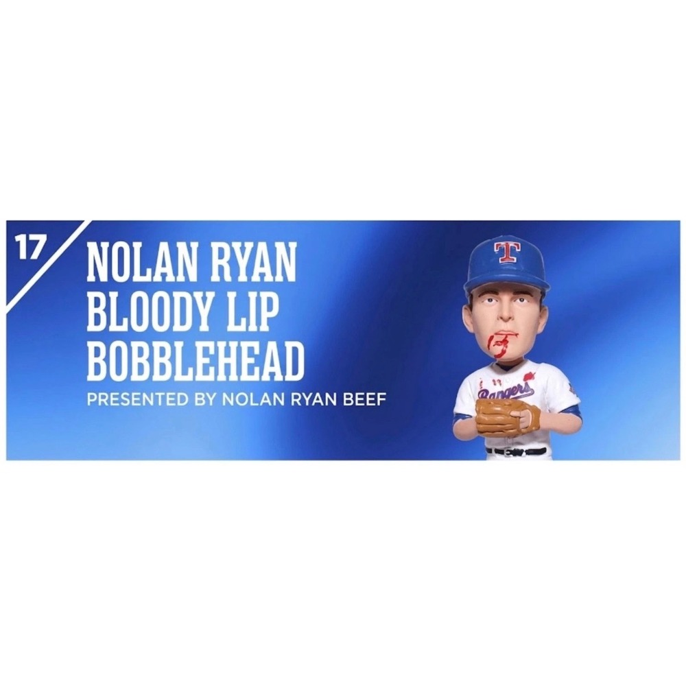 Texas Rangers Bobblehead Nolan Ryan Bloody Lip Stadium Giveaway Memorabilia